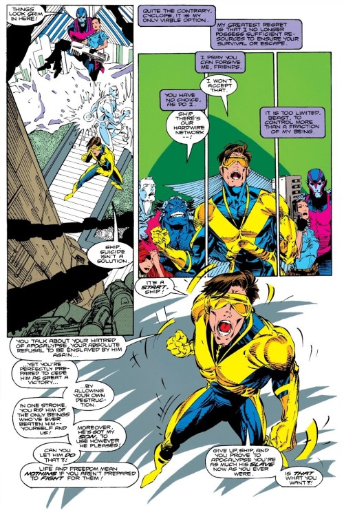 I’d just like to point out here how hard Cyclops tries to convince Ship to not commit suicide (and i