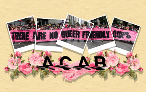 postromanticqueerwave:There are no queer friendly cops! ACAB ⒶNeww Yorrk City Pride March interventi