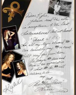 theprinceexperience:   Prince letter to Kylie