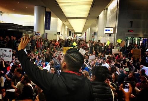 Welp. If you were considering coming to #SFO to protest, you won&rsquo;t be alone. #MuslimBan (a