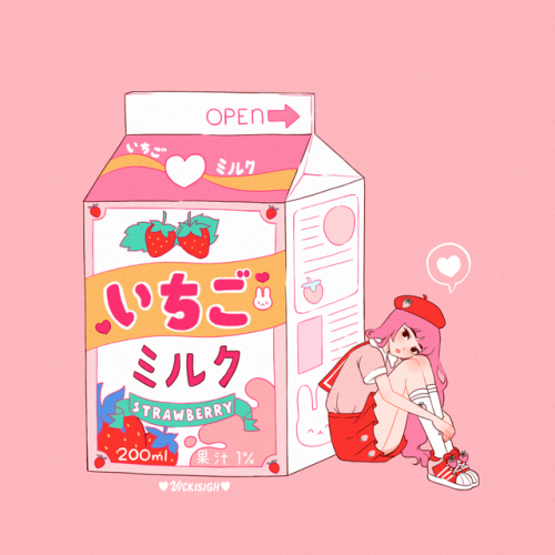 vickisigh:strawberry milk! ヾ(｡･ω･｡)   Twitter | Instagram | Patreon | Store