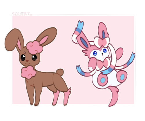design swap between sylveon and buneary (and a bit of lopunny cause i didnt know how to do the botto