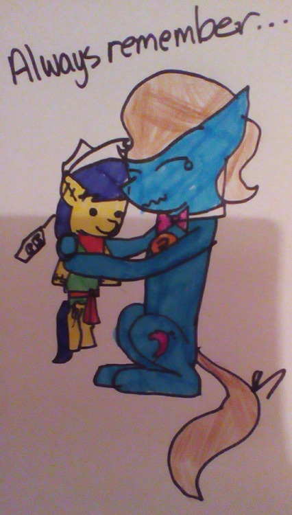 alexmichanikos:   Happy two year anniversary! Just some Fiddlebrass of sorts. Sorry about my rubbish felt tip pens. XD  D’aaaaw poor Beauty ;u; Thank you so much fifthcru5ader  <3  ;w;