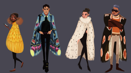 Characters inspired in moths patterns. Fashion