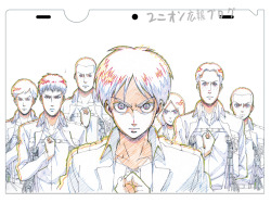 Previews of merchandise to be sold at Asano Kyoji’s upcoming exhibition, including folders of original 1st season key animation, original design posters (Such as the Shingeki no Kyojin Kouhen: Jiyuu no Tsubasa poster art), and tote bags featuring Levi