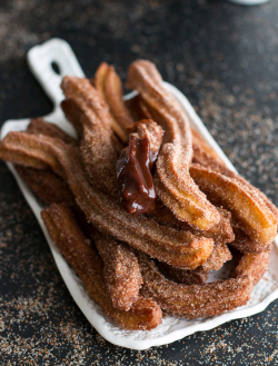 Fire-Og:  Verticalfood:  Mexican Beer Spiked Churros With Chocolate Dulce De Leche