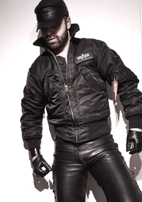 ulrixstuff: copgloves: 239 Ready for a hard and rough ride in full leather YEAH fuck