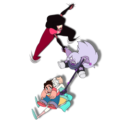 gracekraft:  Hold on tight Garnet!  Or your fellow Gems will fall right off the page.  Wouldn’t want that. Third design for the Steven Universe Design Contest over at MightFine.  Pretty simple, but I thought it would be a cute idea to have the Gems