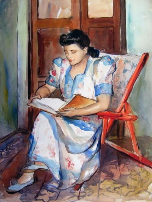 huariqueje: Woman reading   -    Teodoro Núñez Ureta , 1930, Peruv