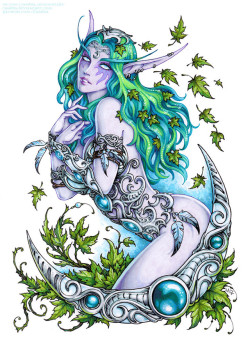 worldofwarcraftart: Tyrande Whisperwind by Candra Gloomblade Source: http://ift.tt/2q9ayif