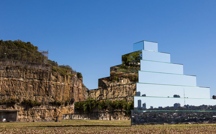 awesome-picz:  Artist Creates A Mirrored Ziggurat To Connect The Earth And Sky In