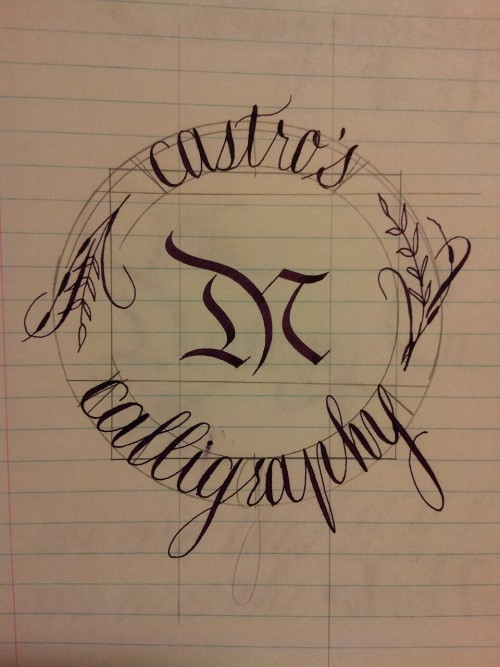 Working on a logo. The thing at the very center is my monogram DMC, all arranged to look like an M.