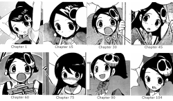 awwishfulthinking:  Elsie art-style progress throughout the TWGOK manga! I meant to post this much sooner after the ones I did for Keima and Shoutaro Shiratori, but I got lazy. Not much to say here except that Elsie’s face got more… well-proportioned?