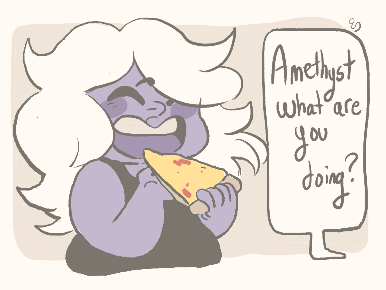 mushroomstairs:  a quick silly comic but i want lapis to eat as much as amethyst