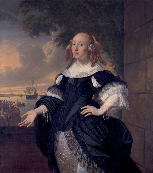 Portrait of Geertruida den Dubbelde by Bartholomeus van der Helst and Ludolf Bakhuizen, 1668