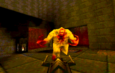n64thstreet:  Shocking a Shambler with the Thunderbolt in Quake, by id Software/Midway.