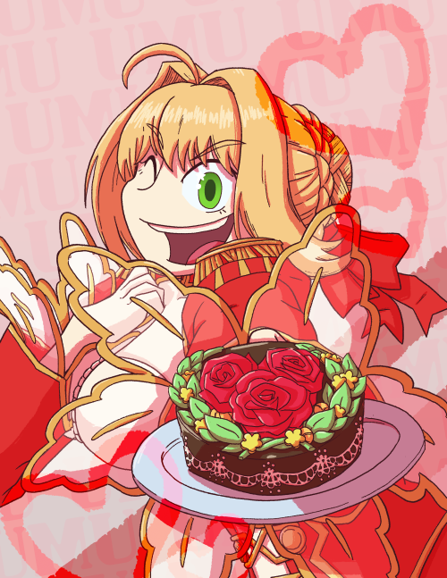 A few FGO Valentine’s Day Drawings I made for me and my friends. ;3- Tamamo-no-Mae- Nero Claudius- H