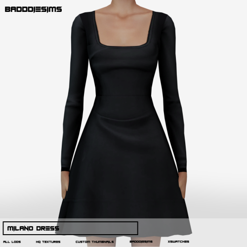 BADDDIESIMS MILANO DRESS [ PUBLIC RELEASE ]Custom Thumbnails High/Medium Poly HQ Textures T.O.U.Don’