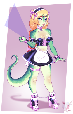 Audiovideomeow:flat Color For Elberik Thanks! Lovely Maid Outfit :) 