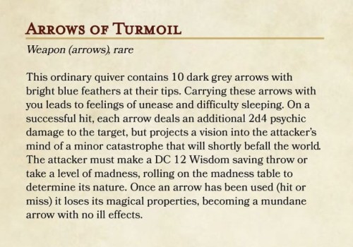 colbyjackhomebrew:I’m running a oneshot tomorrow and decided to give each of the players a magical i