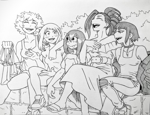 Pencils And Inks For A Piece I Did Of The Class 1-A Girls Having Fun