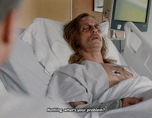 colinfirth:- What are you doing here? - Nothing. Nurse said I could come in. True Detective - S01E08