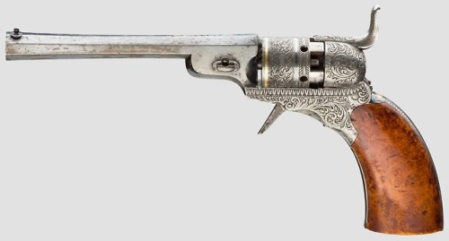 An engraved copy of a Colt Paterson revolver produced in Suhl, Germany, circa 1850.from Hermann Hist