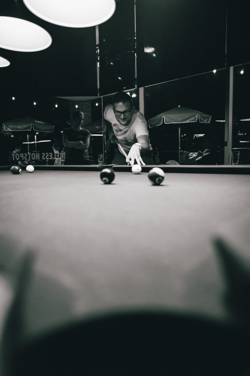 shooting pool