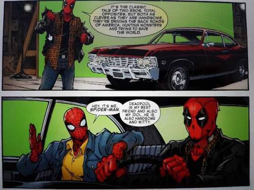 mightyher: Deadpool throwing massive shade at the supernatural fandom… my life is complete.