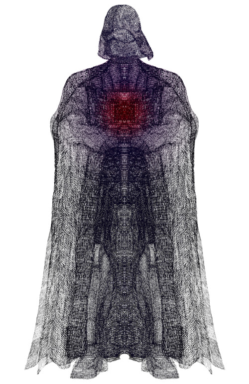 mossivisual:  Body 9. Darth Vader.Ballpoint pen on paper and digitally manipulated.