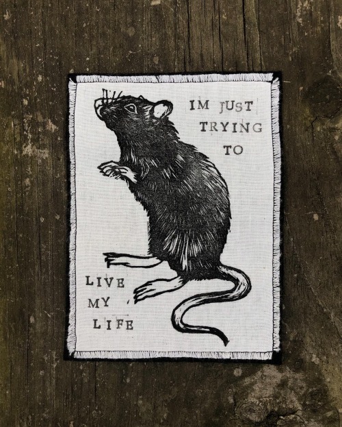 kellyaroman:New handmade iron-on rat patches to celebrate the Year of the Rat! Printed with oil base