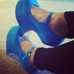 sexxxpensive:  My Platform Blue Sky Wedges.