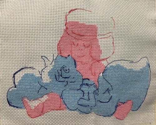 somediyprojects: Ruby and Sapphire stitched by TheElusiveElf. Pattern designed by nov