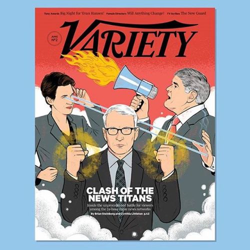 I got to draw @maddowshow and @andersoncooper for @variety !! The eye roll seen around the world #ra