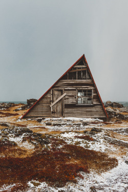 brianstowell: Abandoned A-frame somewhere in Iceland. The A is for asymmetrical. Instagram / Society6 
