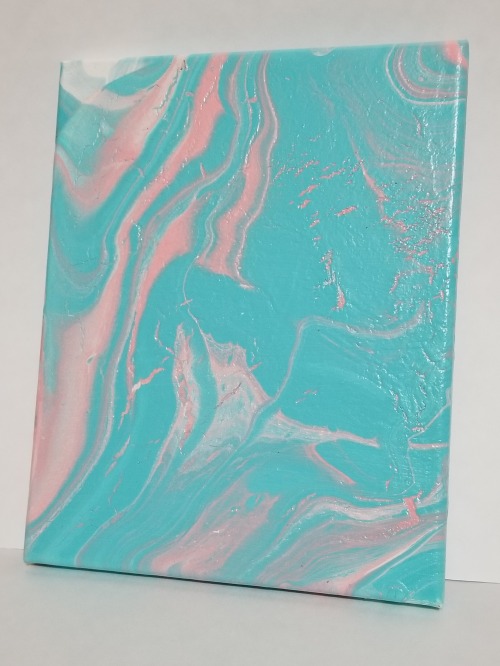 ffx-2-2:fineartfolk:“Genderfluids” is a piece done by both of us as a means of conversation over our trans experiences as a trans man and nonbinary person. Using the colors of the trans pride flag, we combined paint with soap, alcohol, and