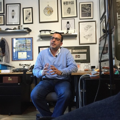 Mr. @pboutros dropped by the office today to drop some knowledge. #staytuned. (at HODINKEE HQ)