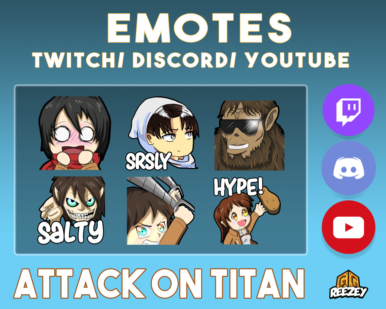 Reezey Draws Made Some New Attack On Titan Emotes