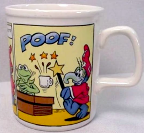 In 1983, Enesco produced two sets of mugs featuring Muppet cartoons. The first set pictured above wa