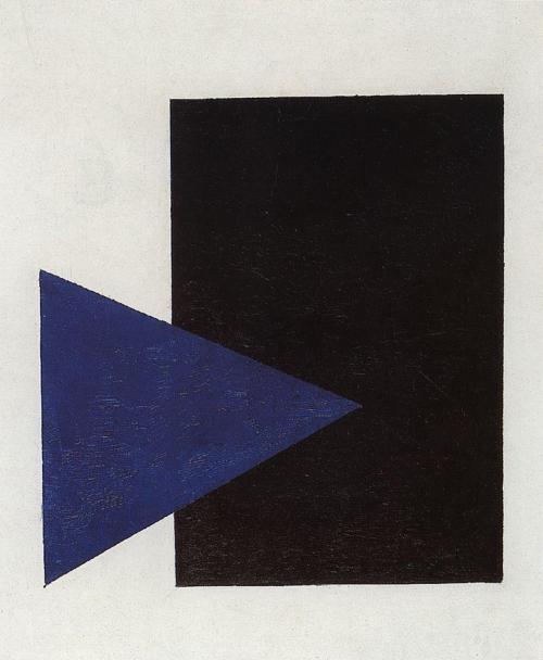Suprematism with Blue Triangle and Black Square, 1915, Kazimir MalevichMedium: oil,canvas