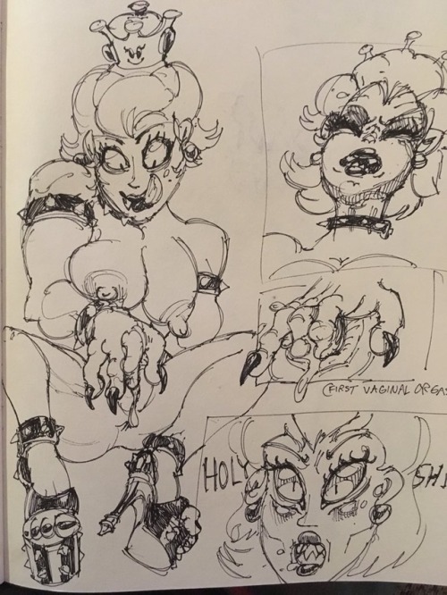 Warmup sketches for some Bowsette art