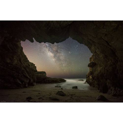 The Milky Way from a Malibu Sea Cave  #nasa #apod #milkyway #galaxy #centralband #antares #stars #stars #sea #caves #seacaves #leocarrillo #statepark #malibu #california #USA #space #science #astronomy