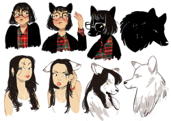 bwoltjen:  I made some werewolf characters!! here they are as they transition 2 full wolf 