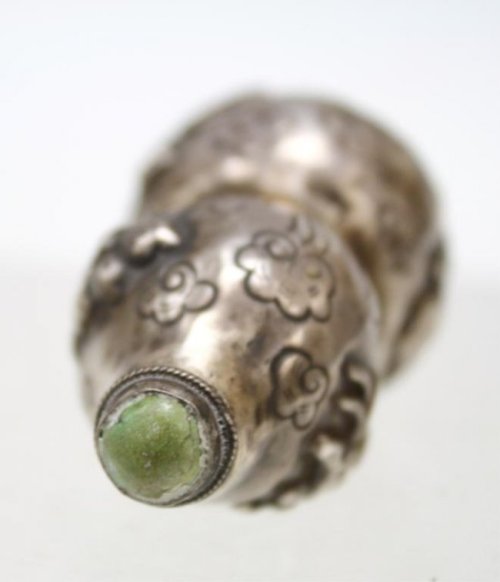 Chinese Sterling Double Gourd Snuff Bottle 19th C. 