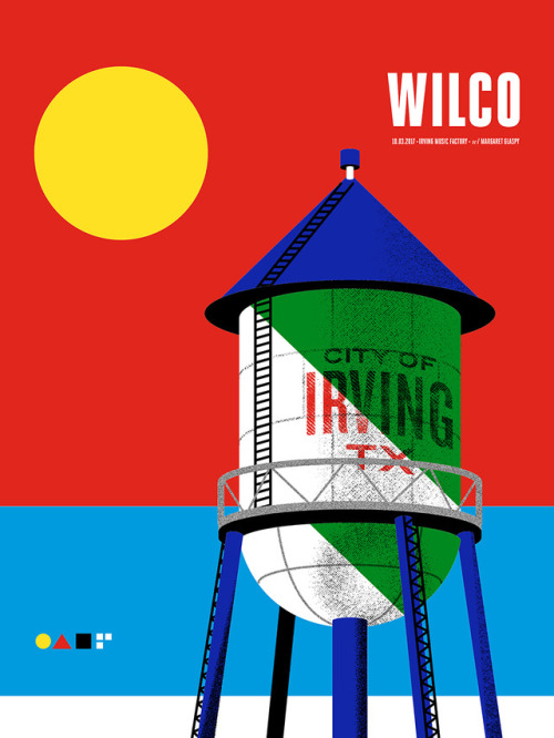 Setlist: Wilco at the Irving Music Factory in Irving, TX on October 3, 2017.Poster by Jose Garcia.