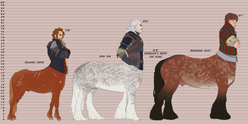  the long awaited centaur au side by sides!! along w some individuals bc i know tungle will absolute