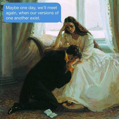 asylum-art-2:    Existentialist Text Messages Juxtaposed on Paintings by April Eileen Henry Instagram TextsFromYour April Eileen HenryExistentialist is an initiative of April Eileen Henry who wanted to converge art and  modern existentialist thoughts