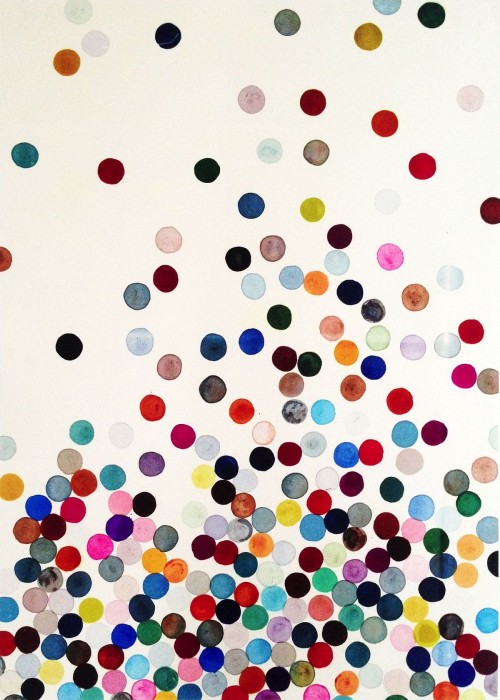 purnsz:  Lourdes Sanchezuntitled dots 1, 2014SANCH277ink on silk, 39 x 29 inch paper / 29.5 x 21 inch image