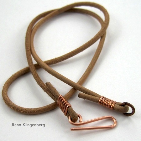 DIY Wire Wrapped Leather Necklace Tutorial from Rena Klingenberg. This is such a good DIY because it