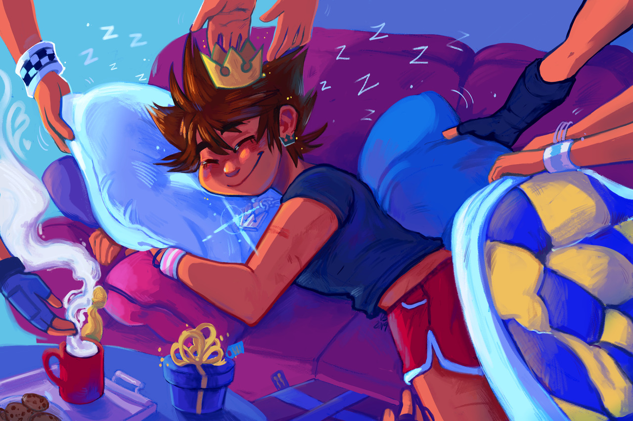sicklydoodles:  let this beautiful prince NAP!!! his birthday present is taking the